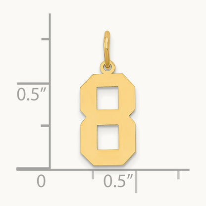 Medium Polished Number 8 Charm — 14K Yellow Gold, 16.13mm