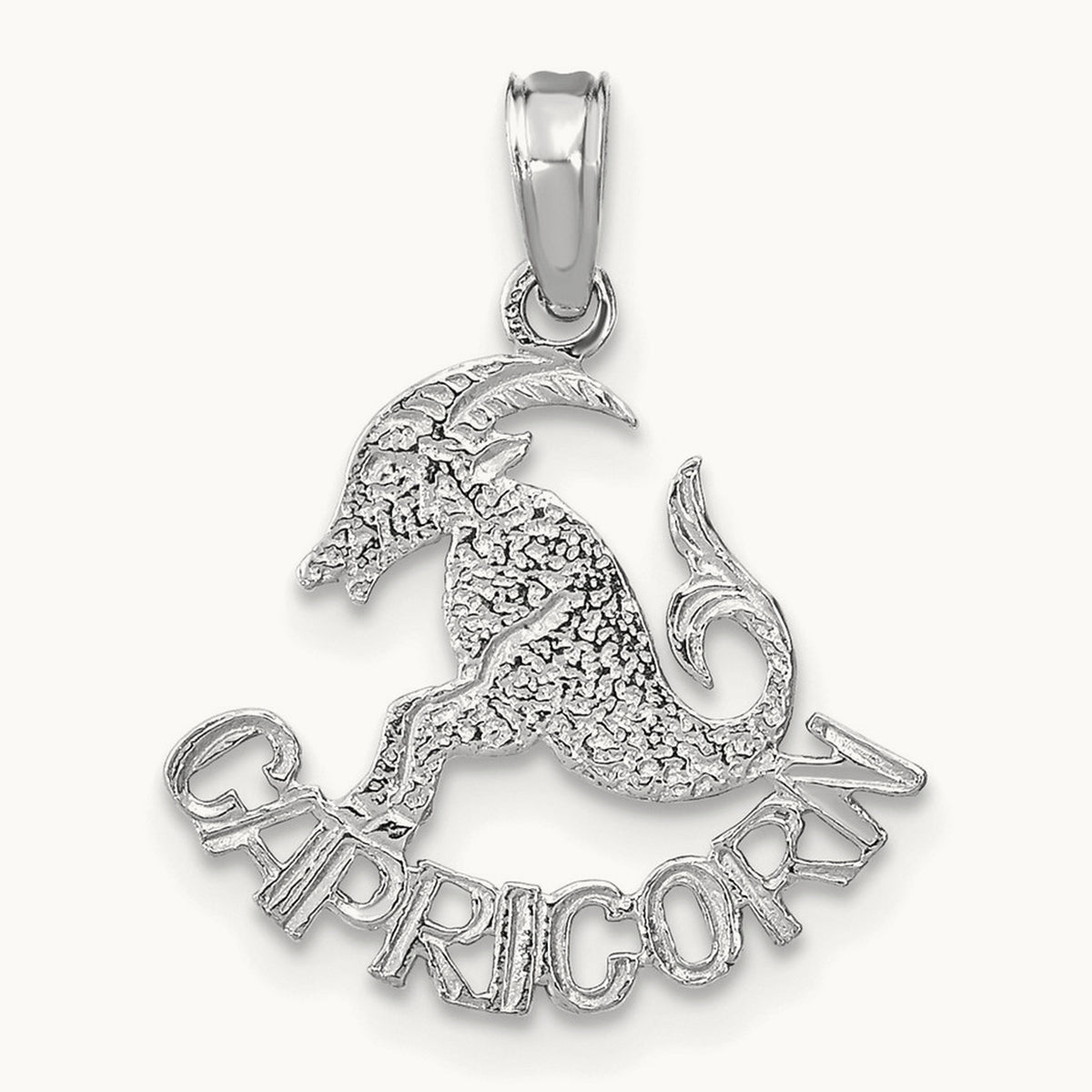CAPRICORN Zodiac Charm — 14K White Gold