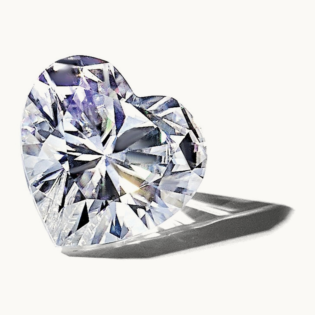 Heart Pure Light D-E-F Moissanite, 8mm
