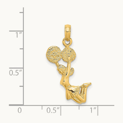 3-D Jumping Cheerleader Charm, 14K