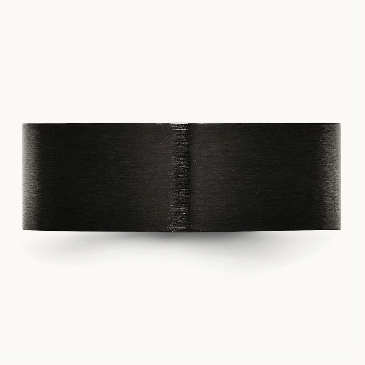 Brushed Black IP-plated Flat Band, 8mm, Stainless Steel