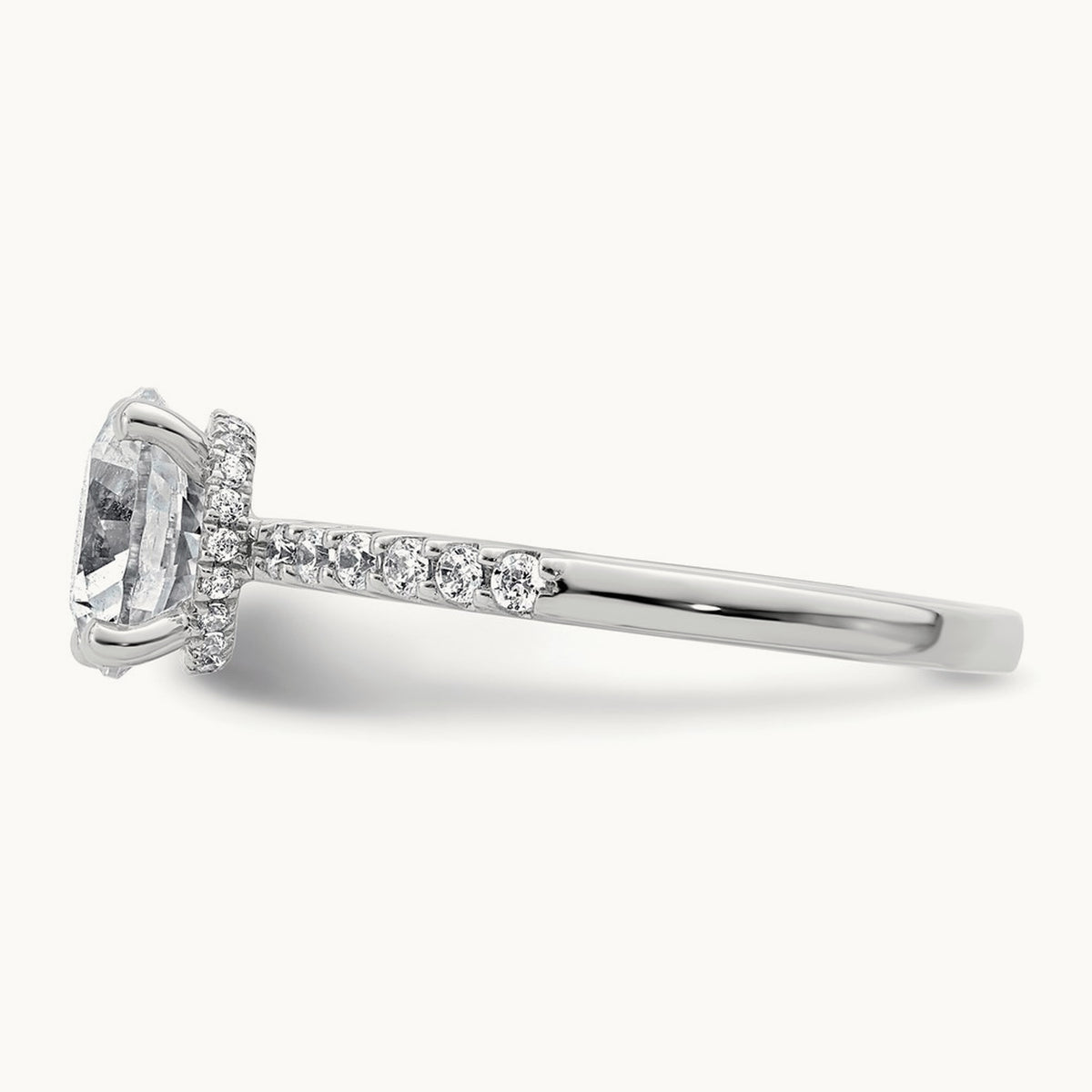 Round Engagement Ring, 1.25-2.75 ct tw Lab-Grown Diamond — 2 1/4 ct, 14K White Gold