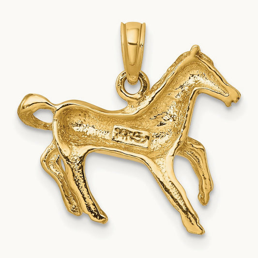 Galloping Horse Charm, 14K