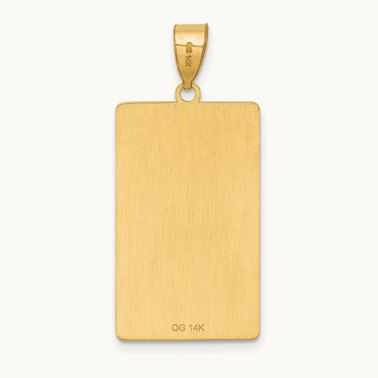The Hermit Tarot Card Pendant, 14K Yellow Gold