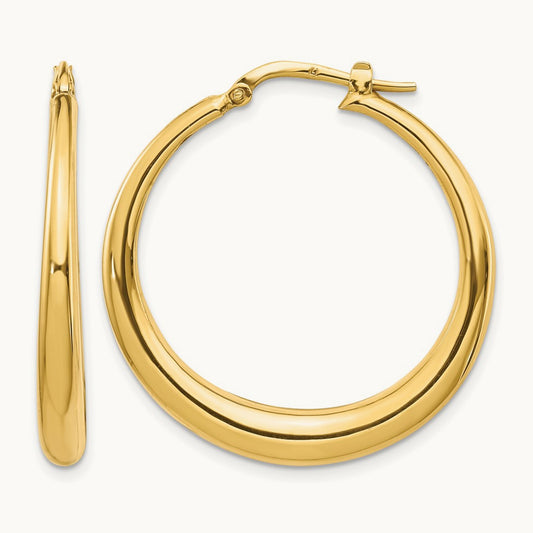 Polished Fancy Hoop Earrings — Leslie's — photo set