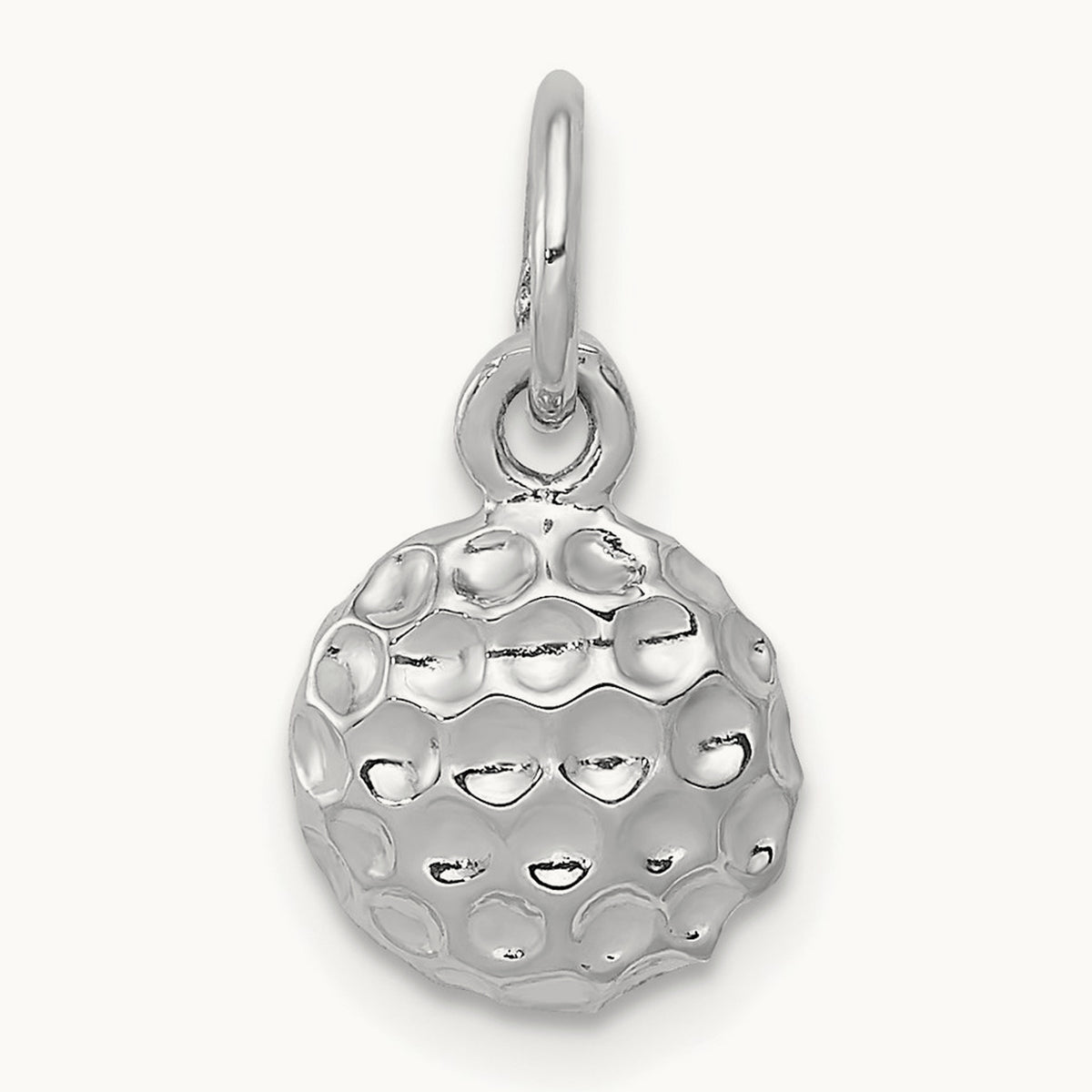 Golf Ball Charm — 14K White Gold