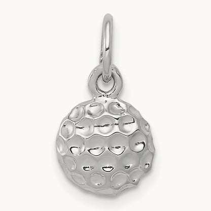 Golf Ball Charm — 14K White Gold