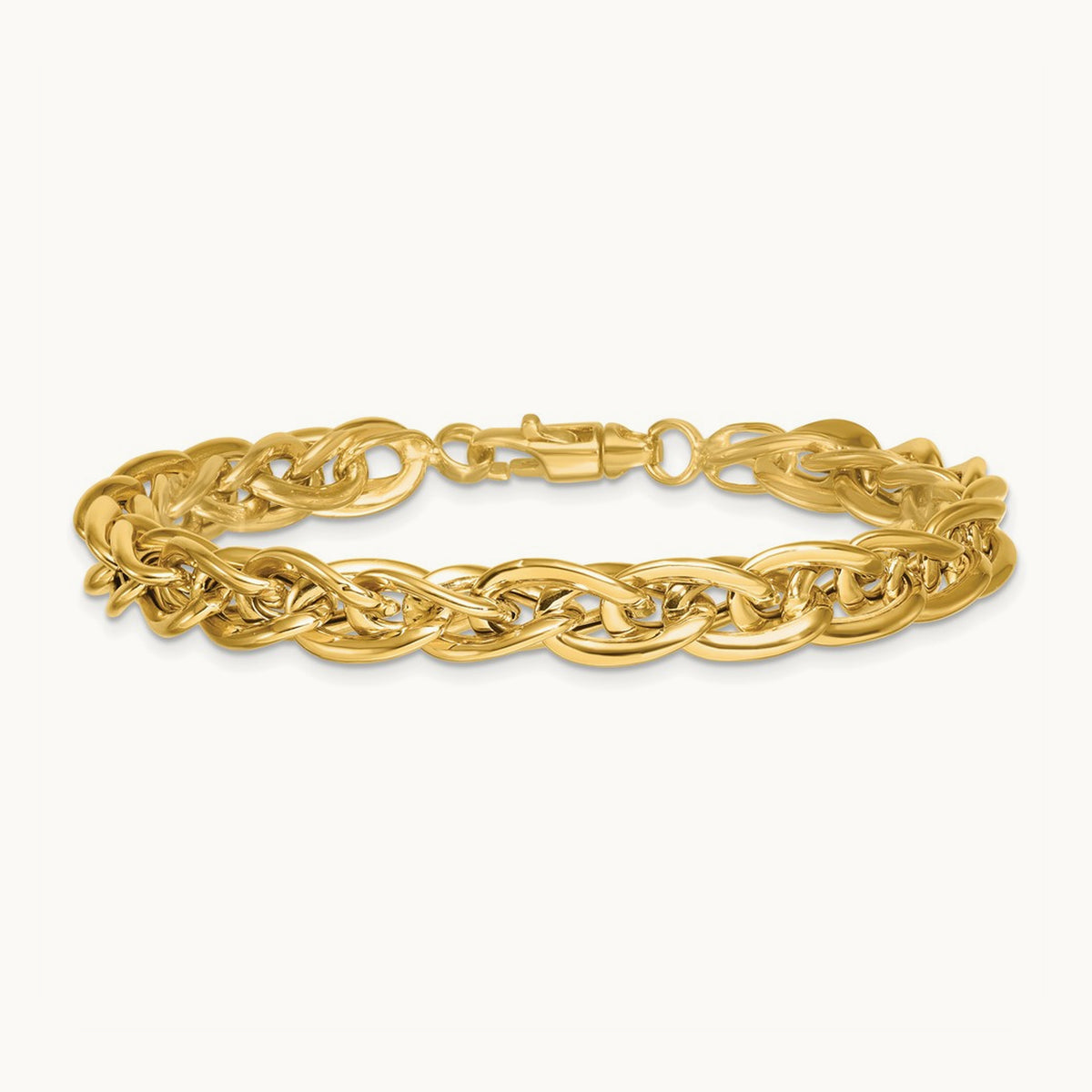 Polished 7.5in Fancy Link Bracelet, 14K
