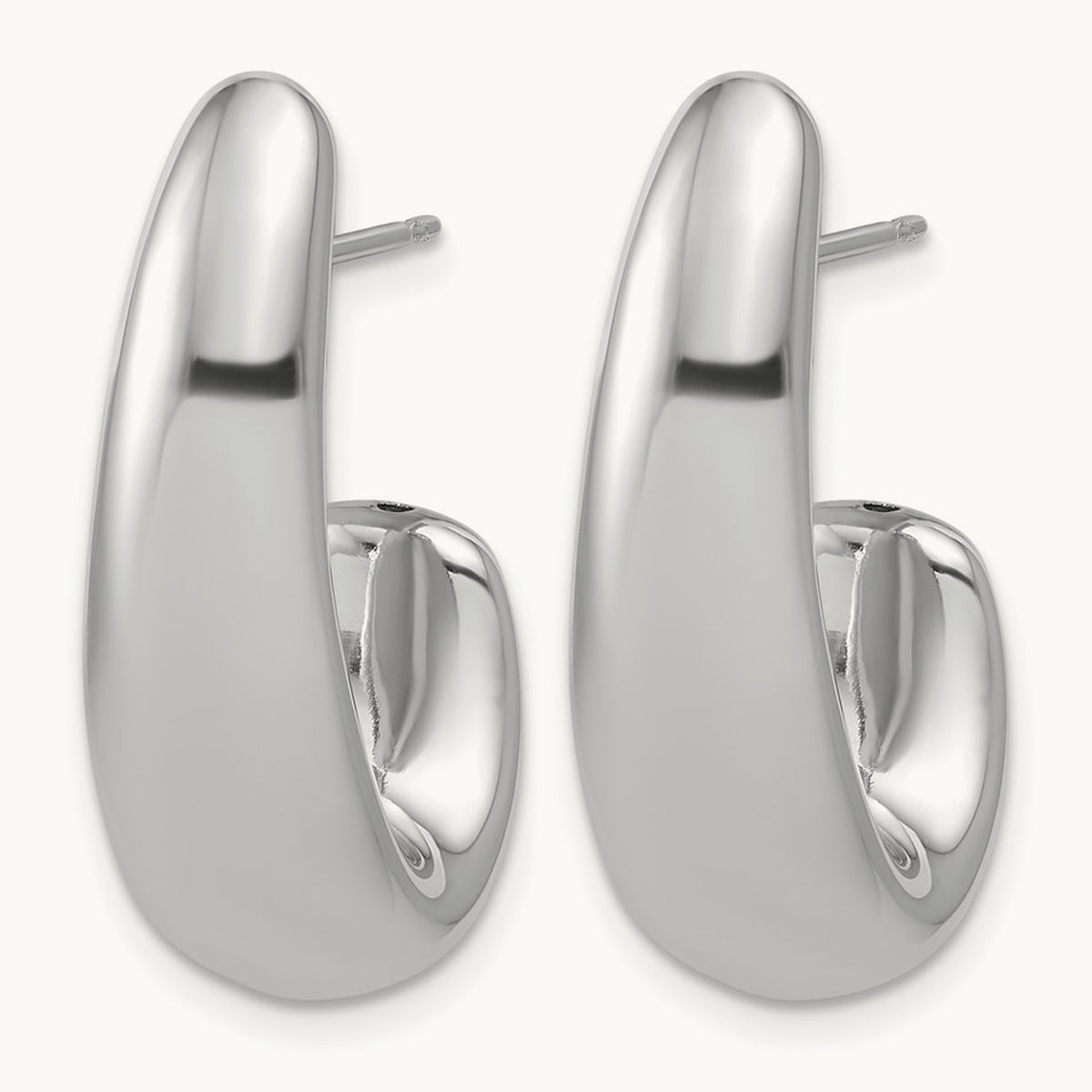 RH- Polished Post J-Hoop Earrings — Leslie's — photo set