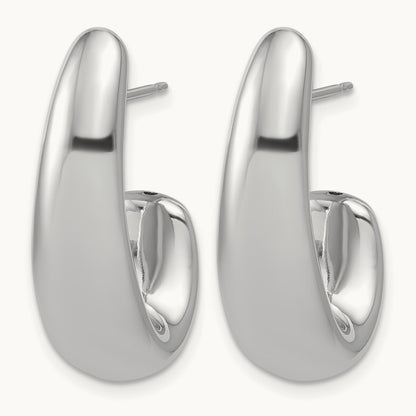 RH- Polished Post J-Hoop Earrings — Leslie's — photo set