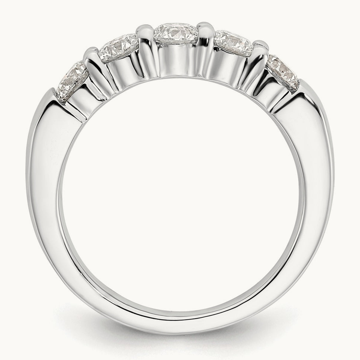 5-Stone Diamond Band, 14K White Gold