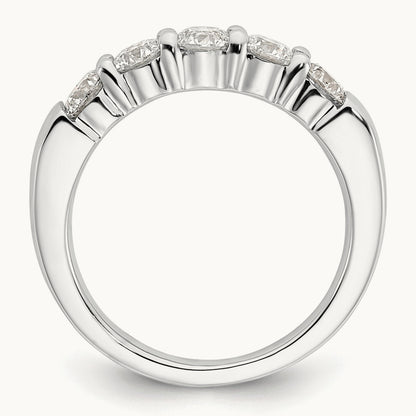 5-Stone Diamond Band, 14K White Gold