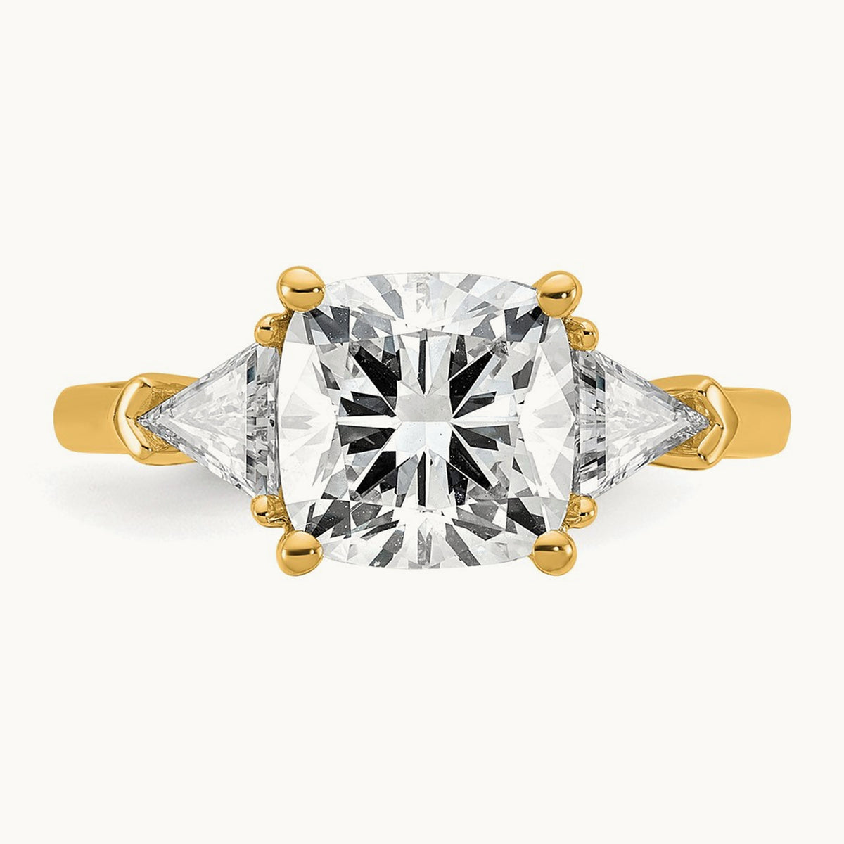 Triangle Cushion Semi-Mount Engagement Ring, 0.50-1.00 ct tw Lab-Grown Diamond — 5/8 ct, 14K Yellow Gold
