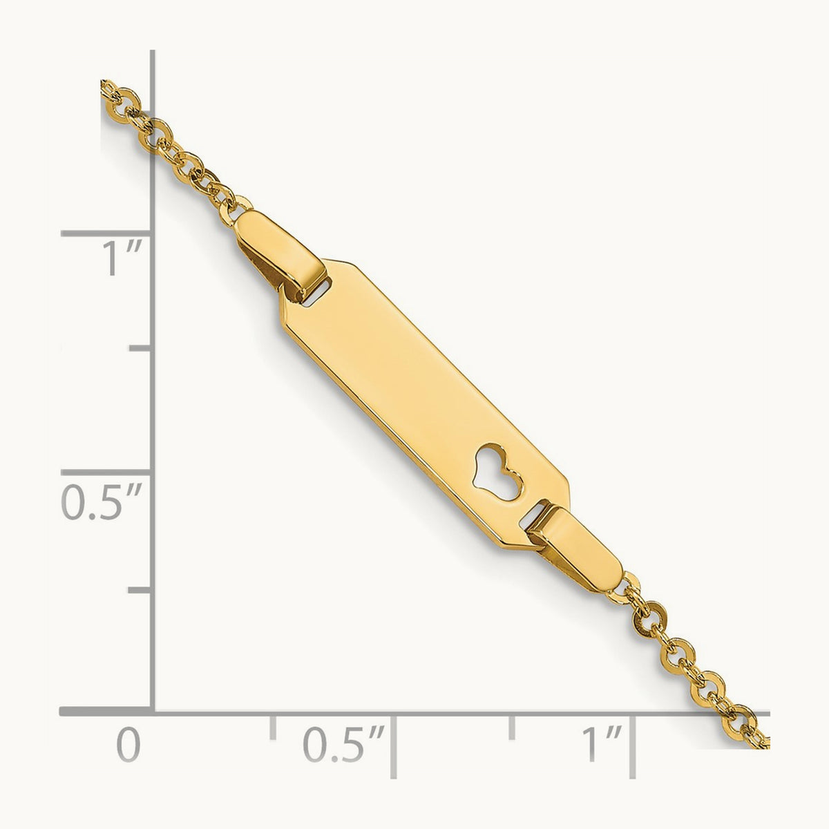Children's Heart ID Bracelet, 14K