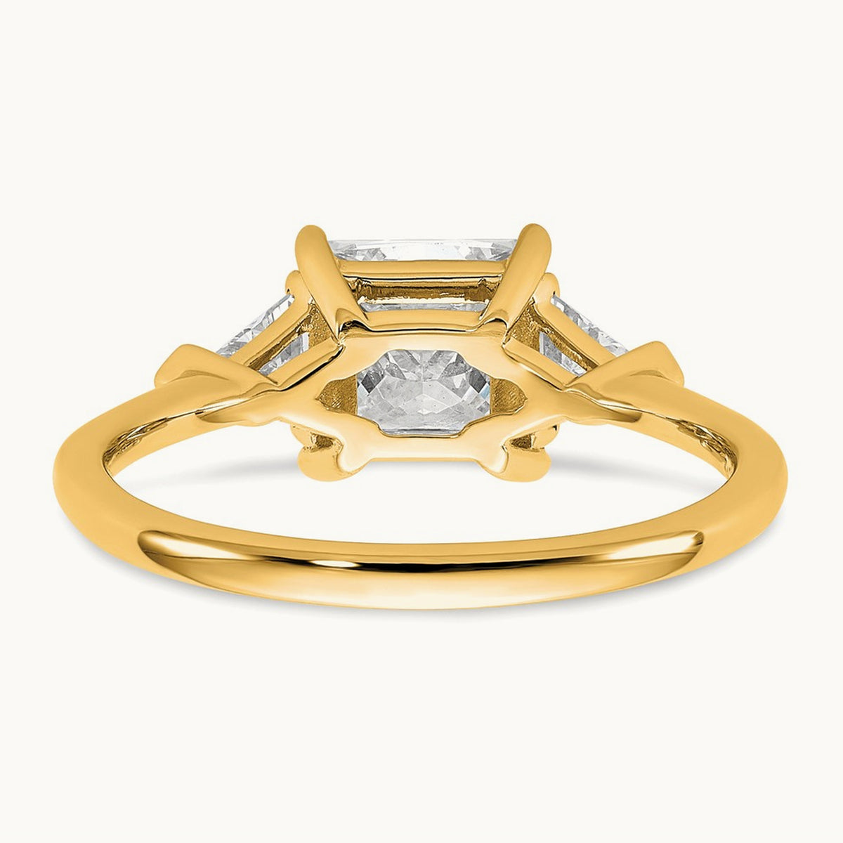 Princess/Trillion Engagement Ring, 1.50-4.00 ct tw Lab-Grown Diamond — 2 ct, 14K Yellow Gold