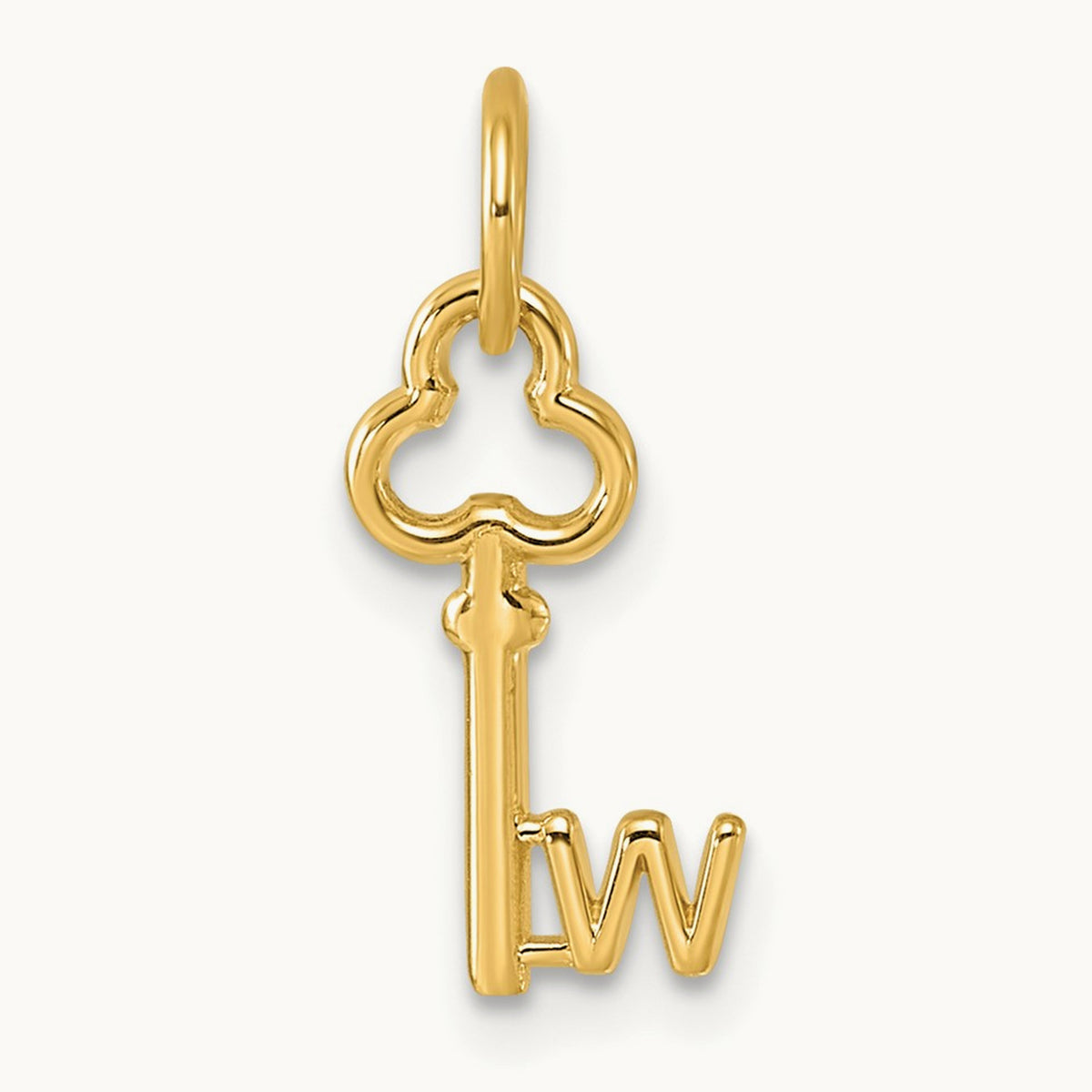 Key Initial Charm — 14K Yellow Gold, W