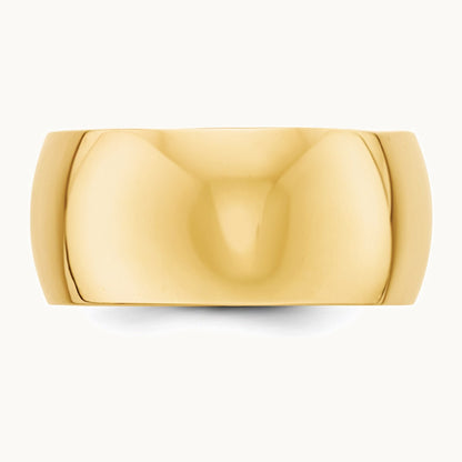 14K Yellow Gold 10mm Half-Round Wedding Band