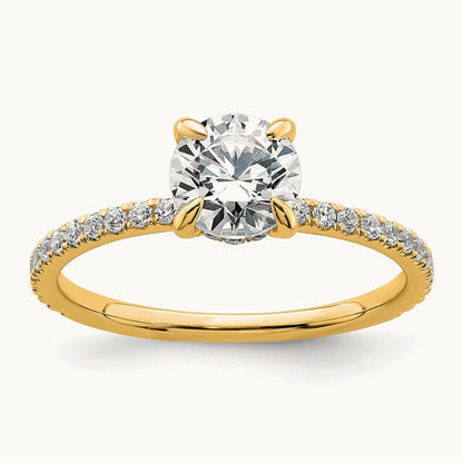 Round Solitaire Engagement Ring, 1.25-3.50 ct tw Lab-Grown Diamond — 14K Yellow Gold