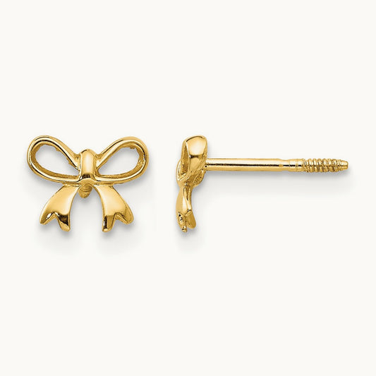 Bow Post Earrings — 6mm