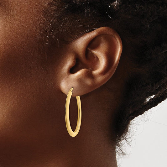 Polished Oval Hoop Earrings — photo set