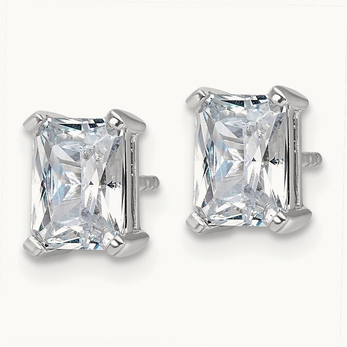 Radiant Four-Prong Stud Earrings, 0.50-6.00 ct tw Lab-Grown Diamond — 3 ct, 14K White Gold