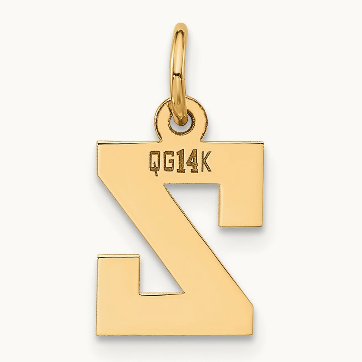 Small Block Initial Z Charm — 10K Yellow Gold