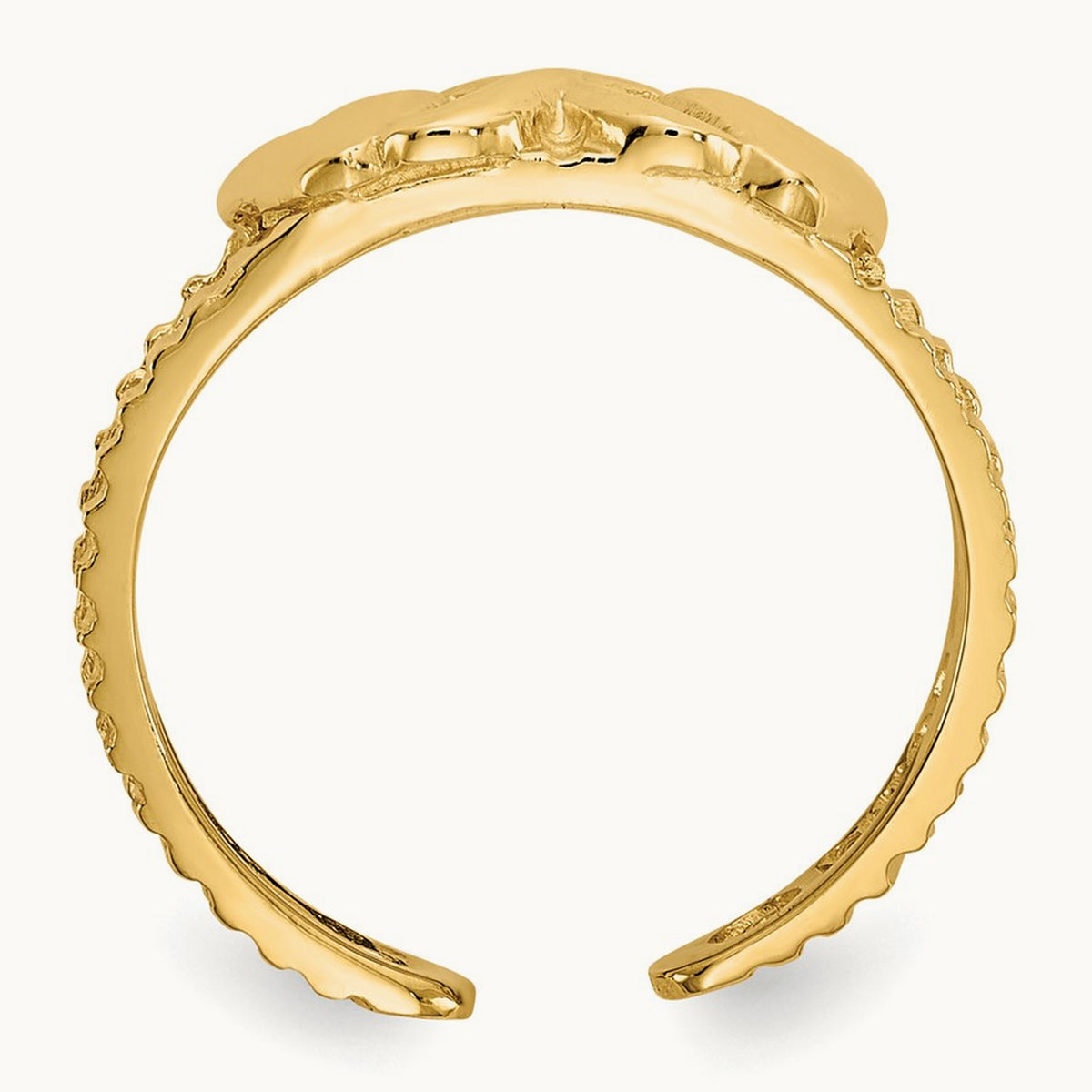Hearts and X Toe Ring, 14K