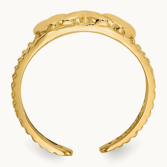 Hearts and X Toe Ring, 14K