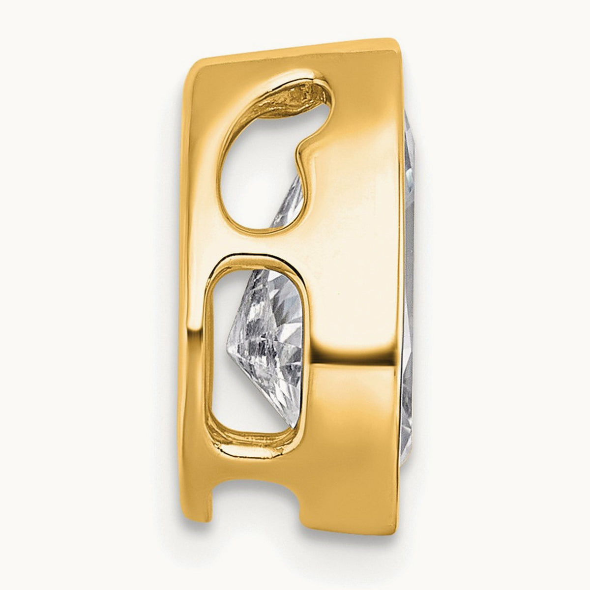Pear Bezel Chain Slide, 0.25-3.00 ct tw Lab-Grown Diamond — 3 ct, 14K Yellow Gold