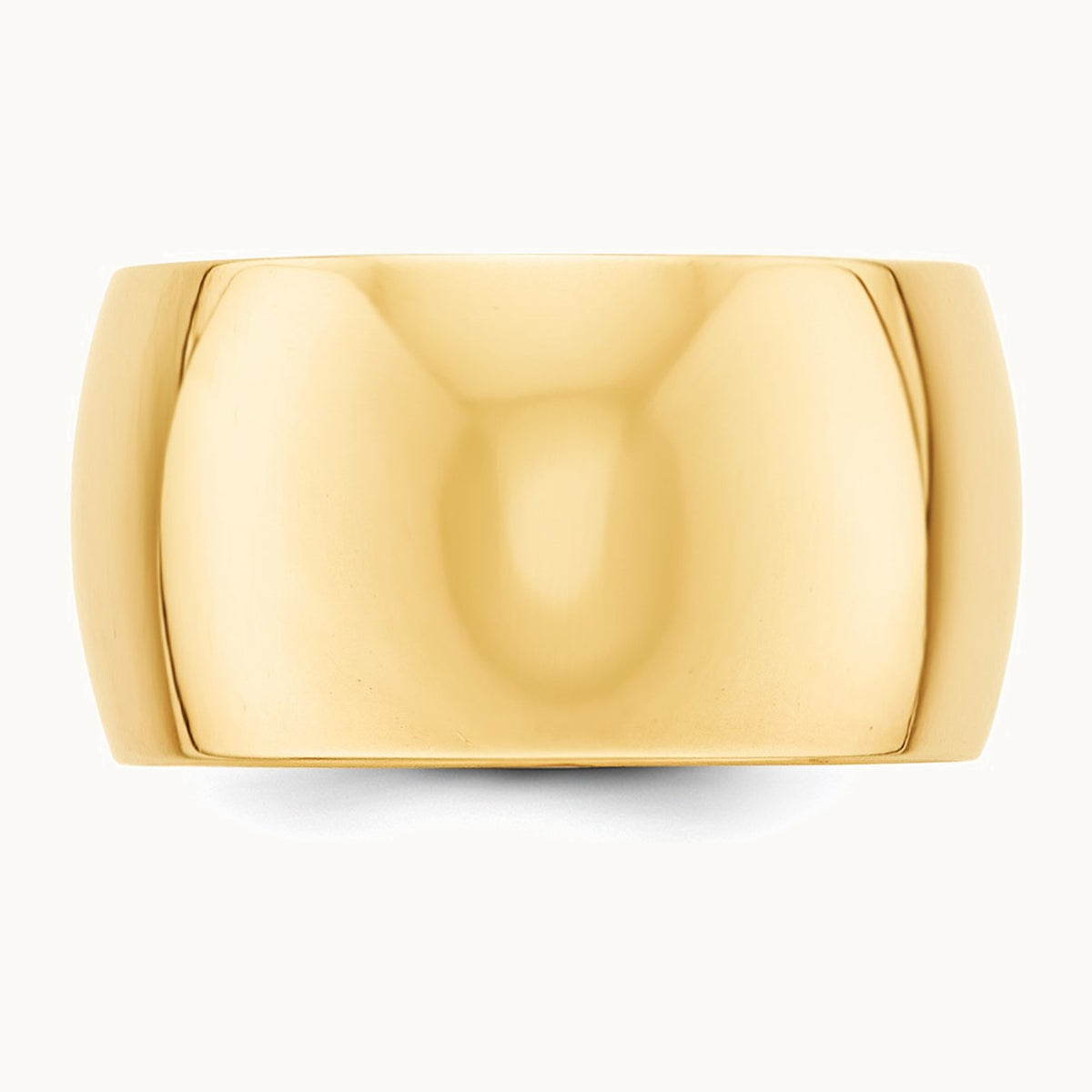 14K Yellow Gold 12mm Half Round Wedding Band
