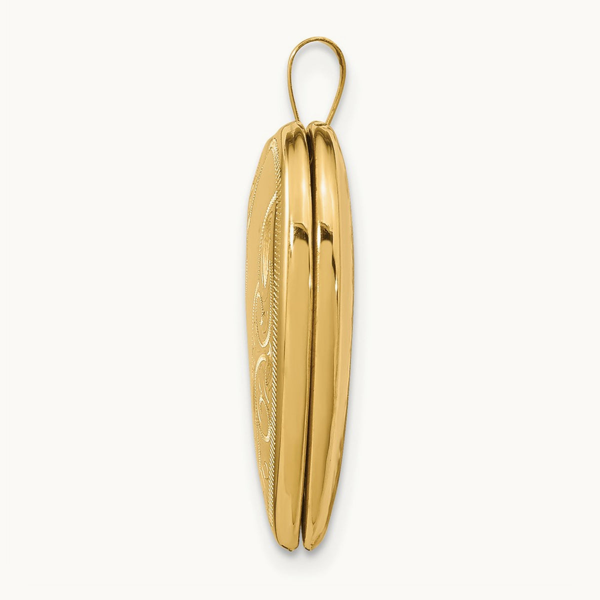Swirl Heart Locket, 20mm, 14K Yellow Gold
