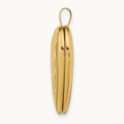 Swirl Heart Locket, 20mm, 14K Yellow Gold