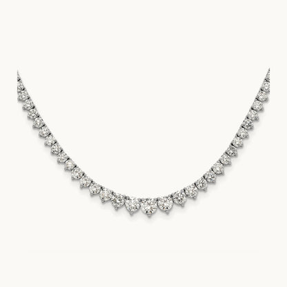 Graduated Tennis Necklace, 6.50 ct tw Lab-Grown Diamond — 14K White Gold