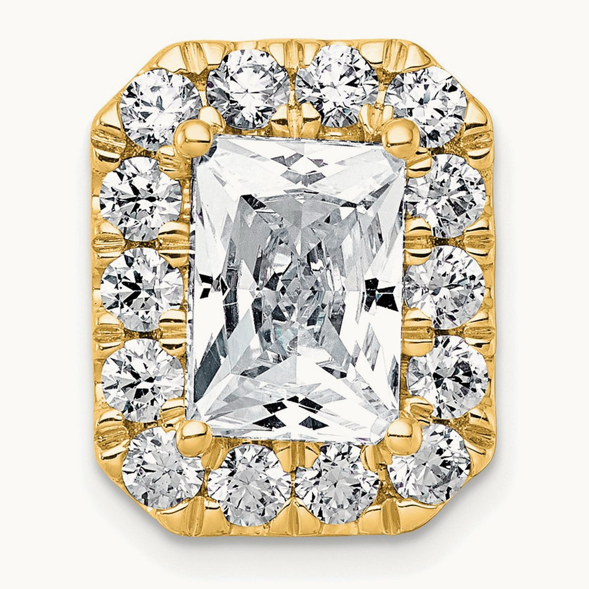 Radiant Halo Chain Slide, 0.25-5.50 ct tw Lab-Grown Diamond — 4 1/3 ct, 14K Yellow Gold