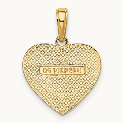 Polished Heart Pendant, 14K