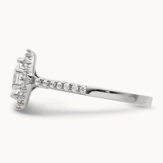 Marquise Halo Engagement Semi-Mount Ring, 0.25 ct tw