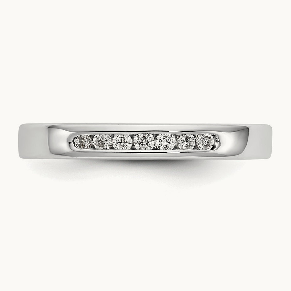 7-Stone Diamond Channel Band, 14K White Gold