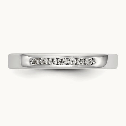 7-Stone Diamond Channel Band, 14K White Gold