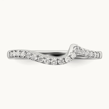 Diamond Contoured Wedding Band, 14K White Gold