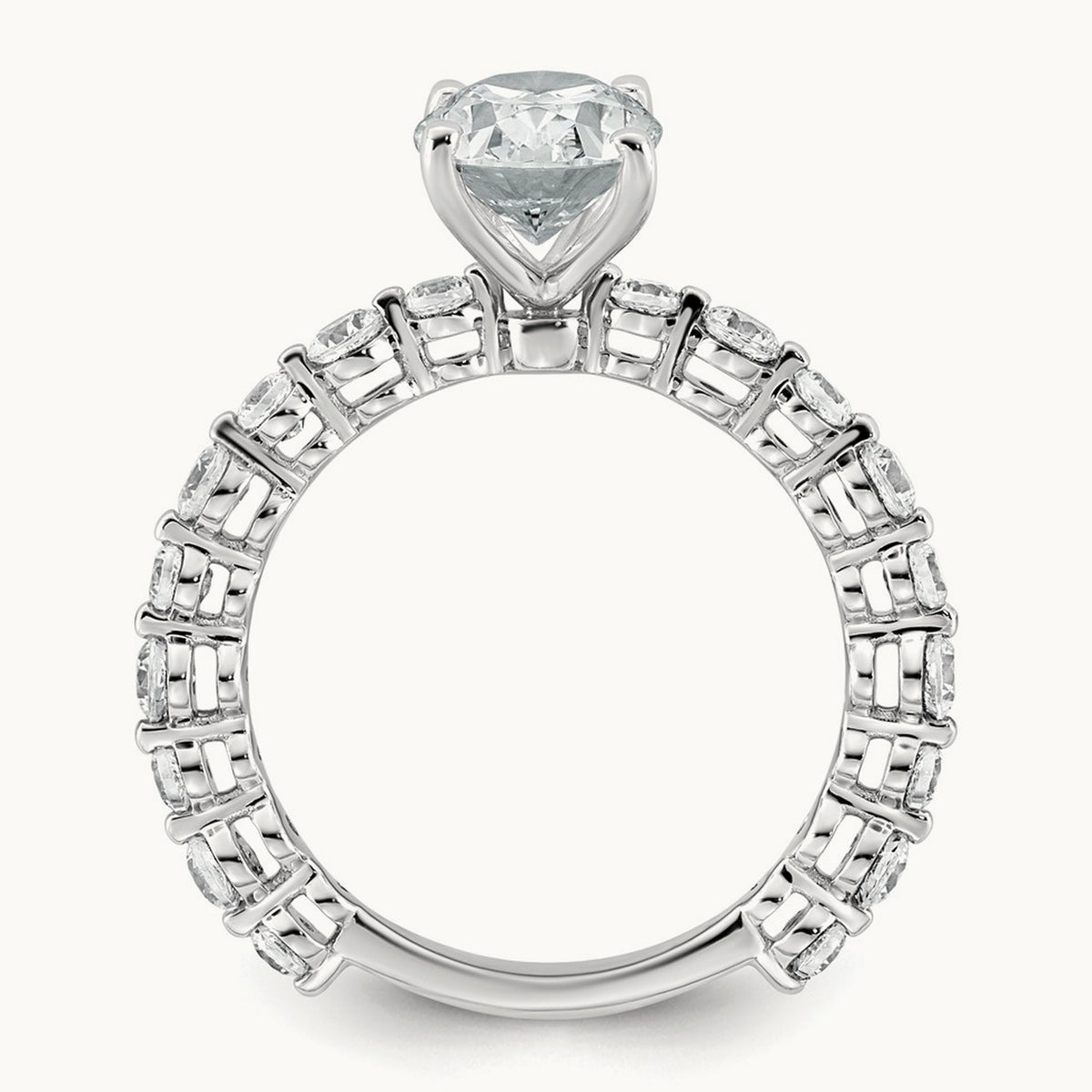 Oval Shared Prong Engagement Ring, 2.25 ct tw Lab-Grown Diamond
