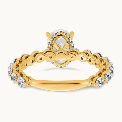 Oval Engagement Ring, 2.50 ct tw Lab-Grown Diamond — 14K Yellow Gold