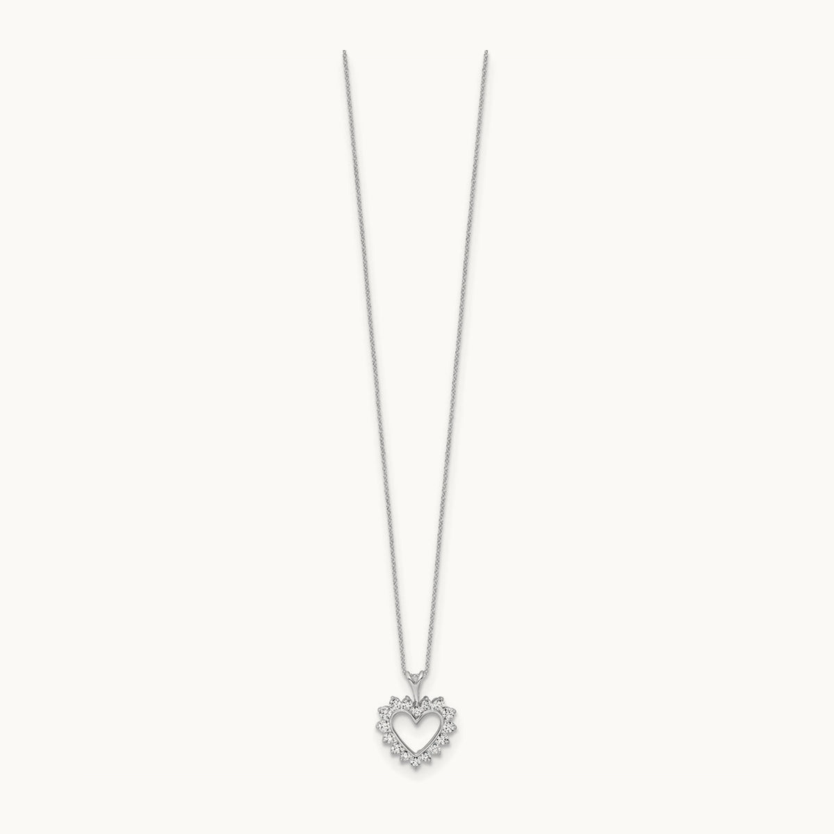 Heart Pendant Necklace, 0.50 ct tw Lab-Grown Diamond — 14K White Gold