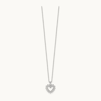Heart Pendant Necklace, 0.50 ct tw Lab-Grown Diamond — 14K White Gold