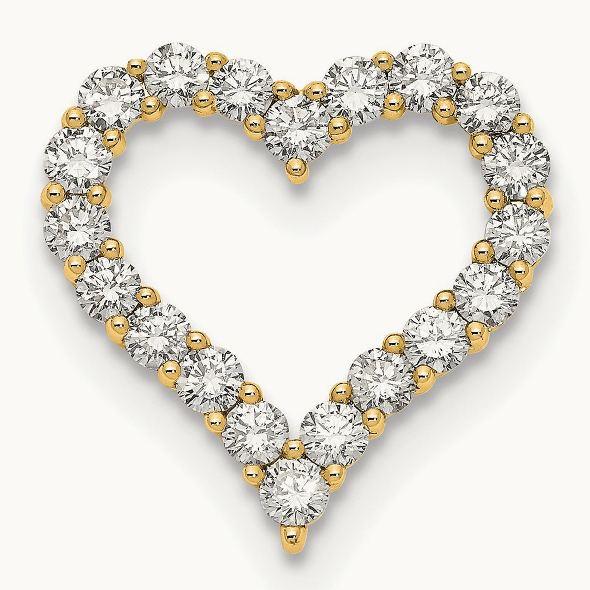 Heart Chain Slide, 2.00 ct tw Lab-Grown Diamond — 14K Yellow Gold
