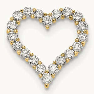 Heart Chain Slide, 2.00 ct tw Lab-Grown Diamond — 14K Yellow Gold