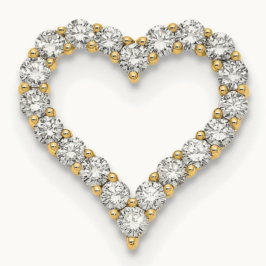 Heart Chain Slide, 2.00 ct tw Lab-Grown Diamond — 14K Yellow Gold