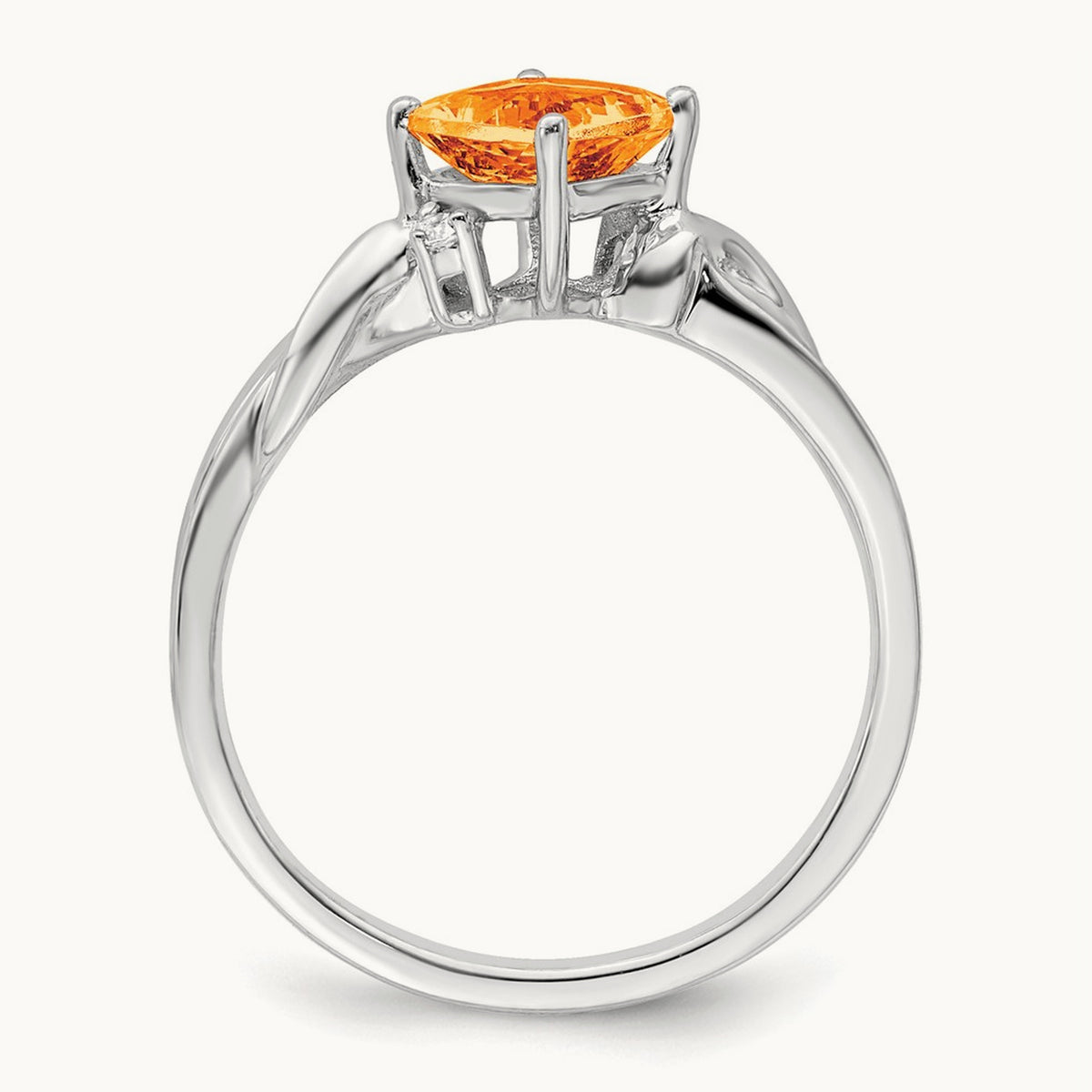 Cushion Citrine and Diamond Ring — photo set