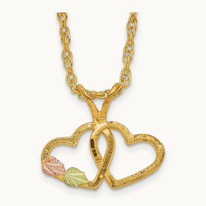 Black Hills Gold Double Heart Necklace