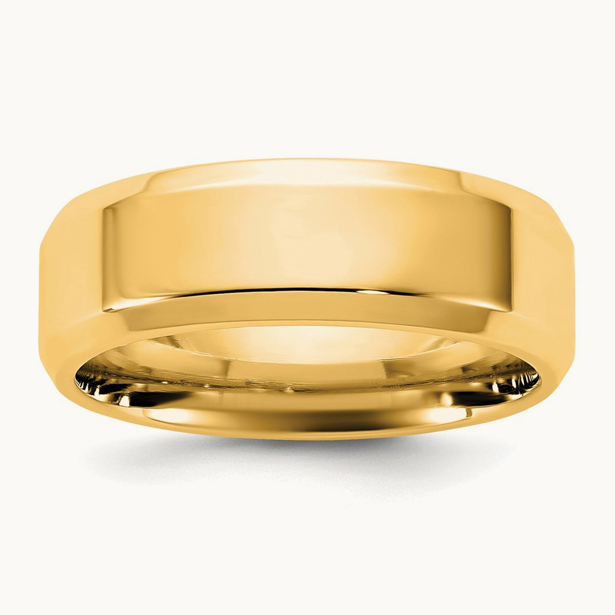 Bevel Edge Comfort Fit Band — 10K Yellow Gold, 6.5mm
