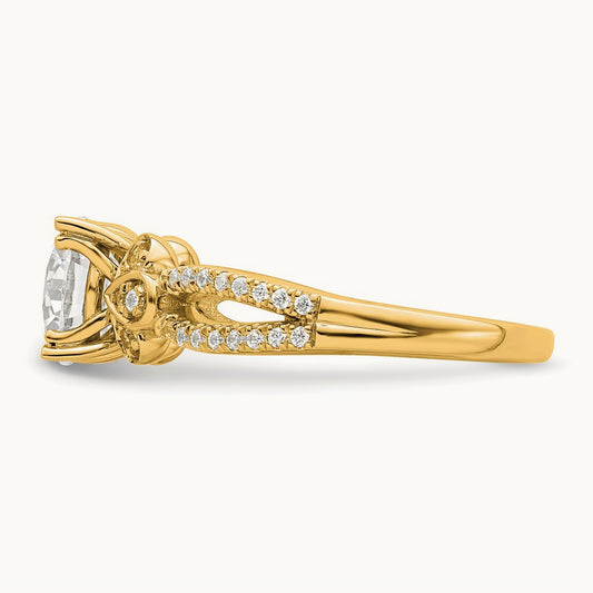 1 1/2ct Round Split Shank Semi-Mount Engage Dia Ring, 14K Gold